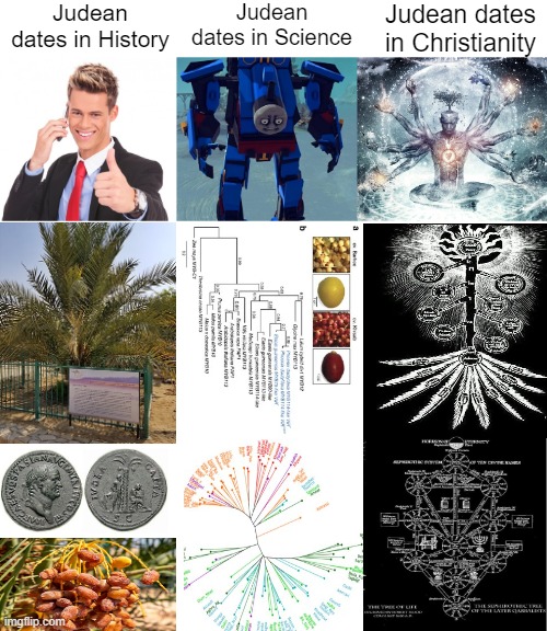 Judean dates in History; Judean dates in Science; Judean dates in Christianity | image tagged in ascendant human,blank white template | made w/ Imgflip meme maker