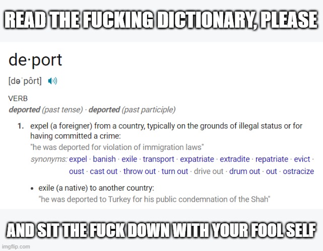 READ THE FUCKING DICTIONARY, PLEASE AND SIT THE FUCK DOWN WITH YOUR FOOL SELF | made w/ Imgflip meme maker