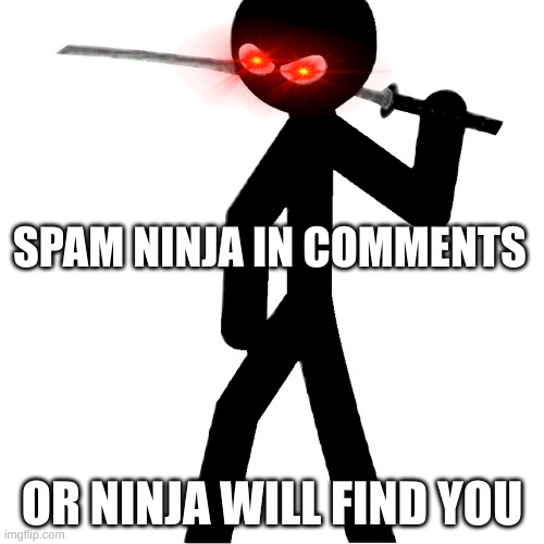 SPAM NINJA IN COMMENTS; OR NINJA WILL FIND YOU | image tagged in spam ninja | made w/ Imgflip meme maker