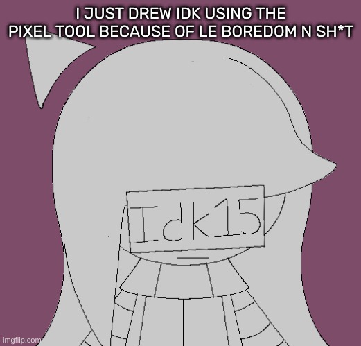 I JUST DREW IDK USING THE PIXEL TOOL BECAUSE OF LE BOREDOM N SH*T | image tagged in idk,stuff,s o u p,carck | made w/ Imgflip meme maker