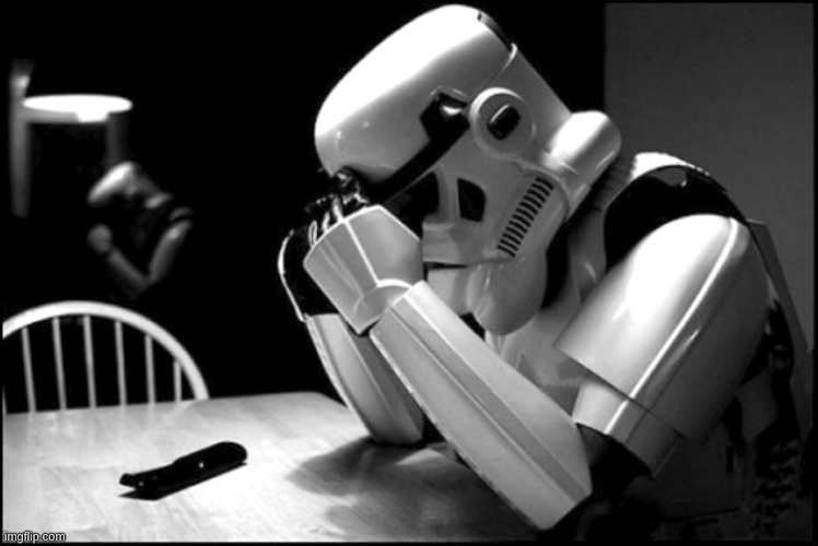 Stormtrooper Holding Head | image tagged in stormtrooper holding head | made w/ Imgflip meme maker