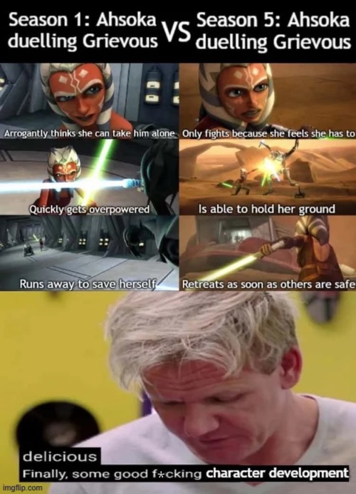 This why Ahsoka is my favorite Jedi | image tagged in name one character who went through more pain than her | made w/ Imgflip meme maker