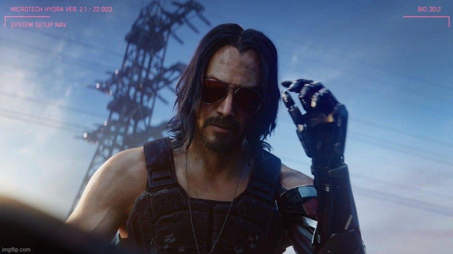 Keanu Cyberpunk | image tagged in keanu cyberpunk | made w/ Imgflip meme maker