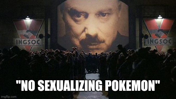 1984 | "NO SEXUALIZING POKEMON" | image tagged in 1984 | made w/ Imgflip meme maker