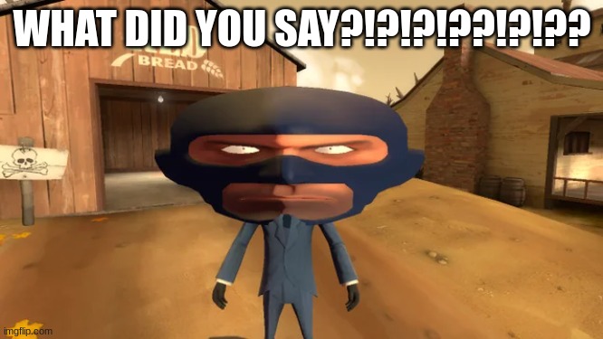 le,elllslde | WHAT DID YOU SAY?!?!?!??!?!?? | image tagged in tf2,tf2 spy face,team fortress 2,funny,nooo haha go brrr | made w/ Imgflip meme maker