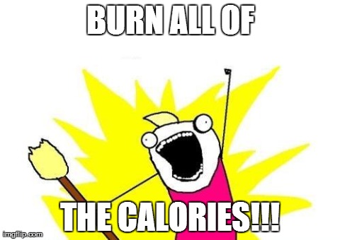 How I feel playing "Just Dance 2014". | BURN ALL OF THE CALORIES!!! | image tagged in memes,x all the y | made w/ Imgflip meme maker