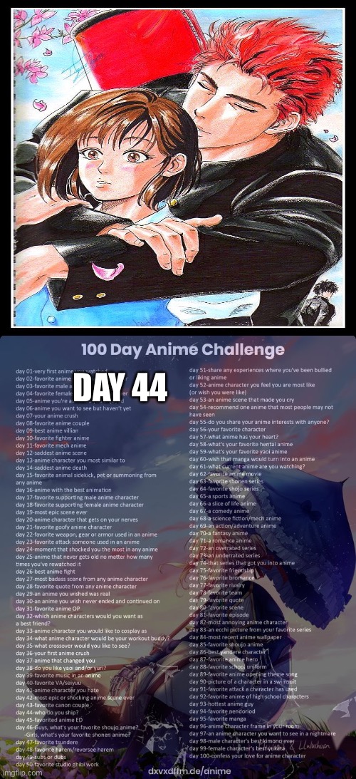 Hanamichi and Haruko | DAY 44 | image tagged in 100 day anime challenge | made w/ Imgflip meme maker