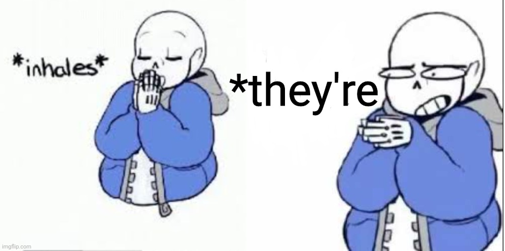 inhale boi sans | *they're | image tagged in inhale boi sans | made w/ Imgflip meme maker