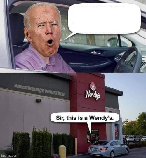 Joe Biden at Wendy's Blank Meme Template
