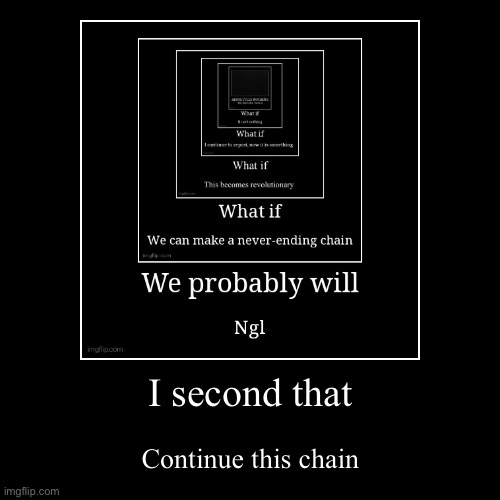 Continue the chain | image tagged in funny,demotivationals | made w/ Imgflip demotivational maker