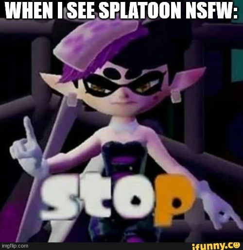 srsly, i just saw shiver nsfw | WHEN I SEE SPLATOON NSFW: | image tagged in callie splatoon stop | made w/ Imgflip meme maker