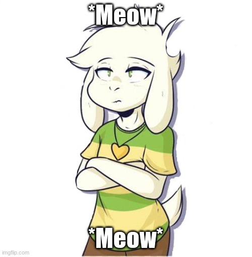 Asriel | *Meow* *Meow* | image tagged in asriel | made w/ Imgflip meme maker