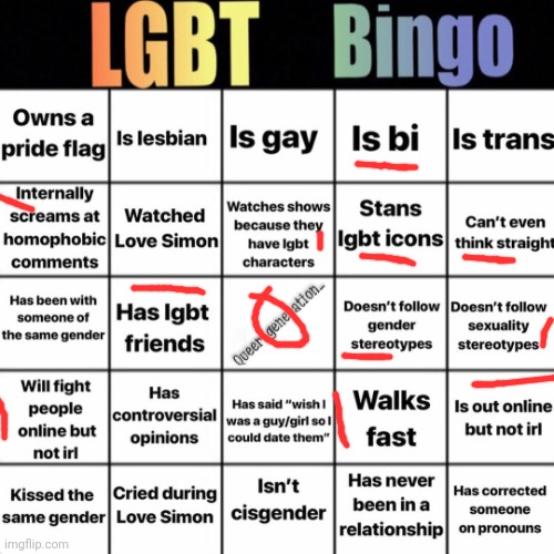 LGBTQ bingo | image tagged in lgbtq bingo | made w/ Imgflip meme maker