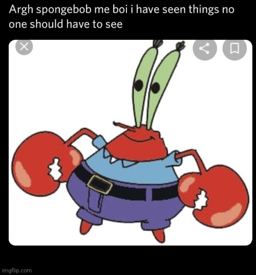 Mr krabs no one should see | image tagged in mr krabs no one should see | made w/ Imgflip meme maker