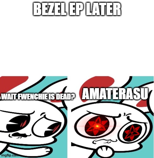 Amaterasu | BEZEL EP LATER; WAIT FWENCHIE IS DEAD? AMATERASU | image tagged in iscream wondering | made w/ Imgflip meme maker