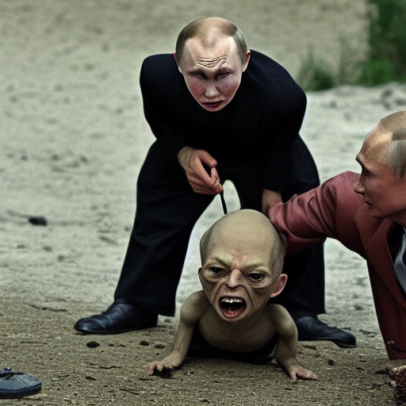 High Quality Putin torturing Gollum Blank Meme Template