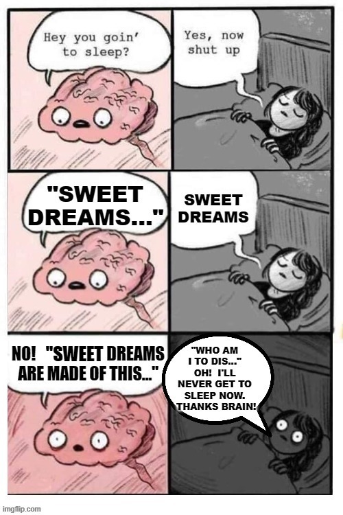 Sweet Dreams… | "SWEET | image tagged in hey you going to sleep,memes,humor,funny,funny memes,lol so funny | made w/ Imgflip meme maker