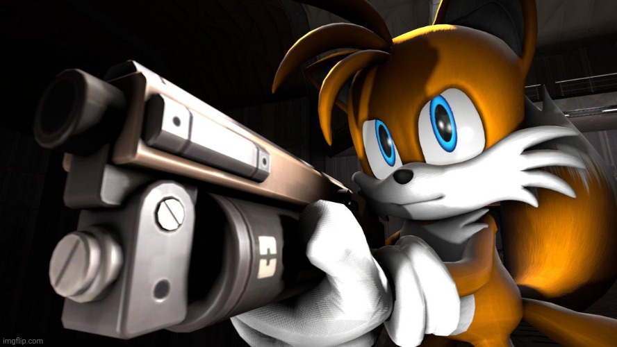 image tagged in tails gun | made w/ Imgflip meme maker