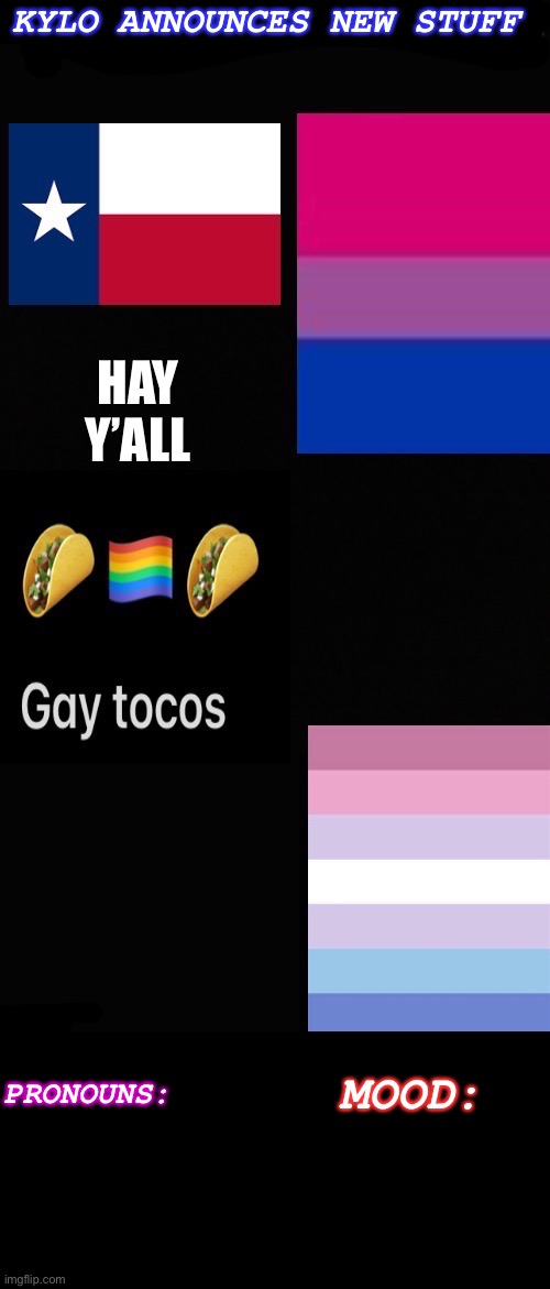 High Quality Kylos new bi-gender with pronouns temp Blank Meme Template