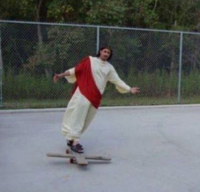 Jesus T-pose With Skateboard Everclear Meme Crewneck 