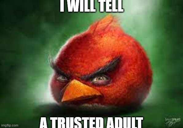 Scariest threat ever made | I WILL TELL; A TRUSTED ADULT | made w/ Imgflip meme maker