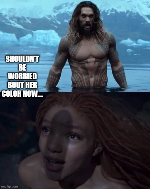 Horny Ariel | SHOULDN'T BE WORRIED BOUT HER COLOR NOW.... | image tagged in sex jokes | made w/ Imgflip meme maker