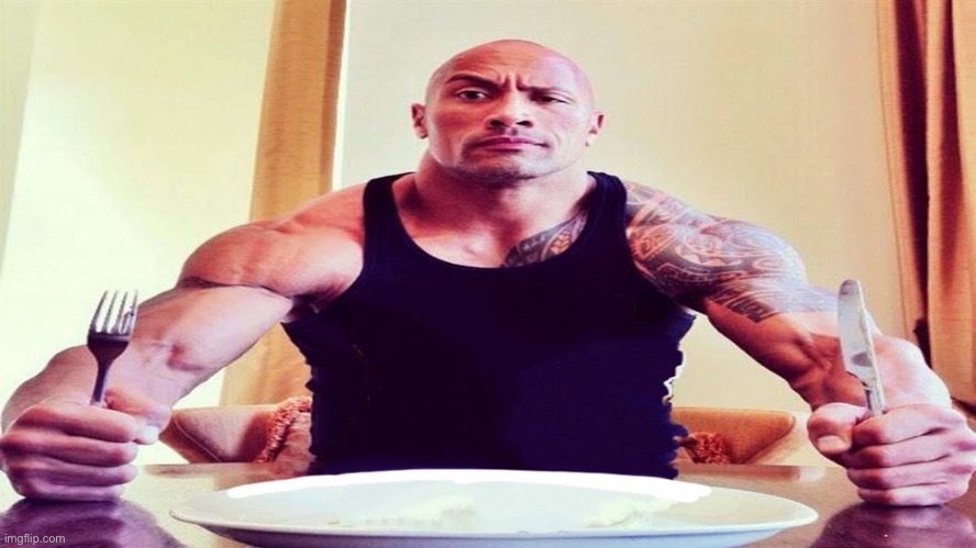 Pov me snacking on titties | image tagged in dwayne the rock eating | made w/ Imgflip meme maker