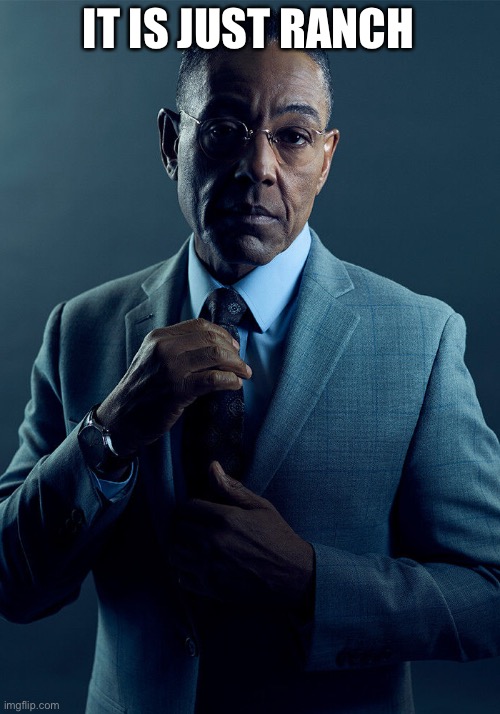 Gus Fring we are not the same | IT IS JUST RANCH | image tagged in gus fring we are not the same | made w/ Imgflip meme maker