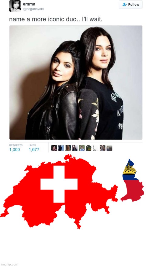 The Two Horsemen of Neutral | image tagged in name a more iconic duo,switzerland,liechtenstein | made w/ Imgflip meme maker