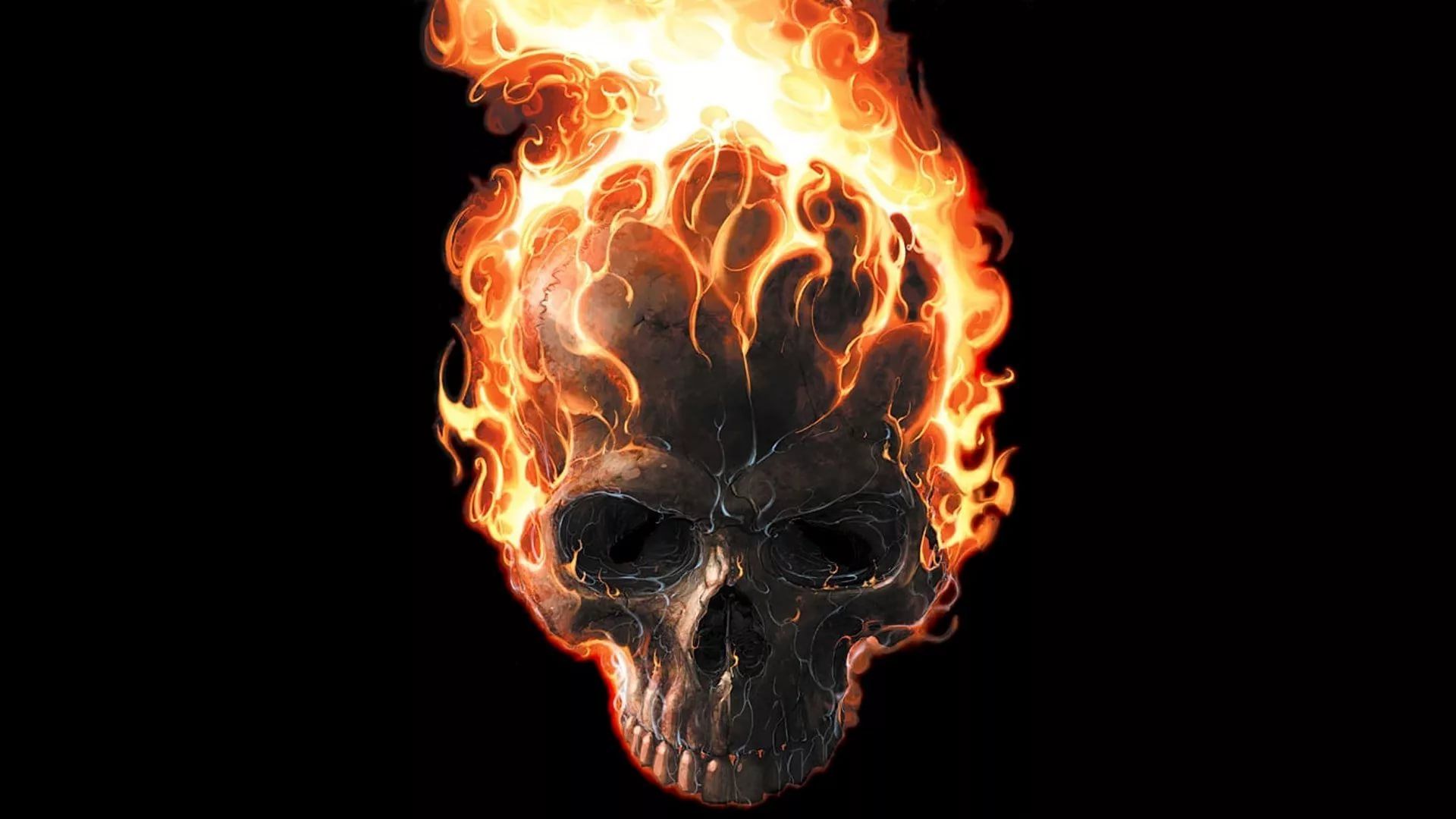 flaming skull Blank Meme Template