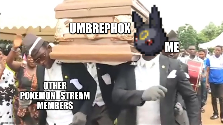 :( | UMBREPHOX ME OTHER POKEMON_STREAM MEMBERS | image tagged in coffin dance | made w/ Imgflip meme maker