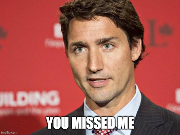 Trudeau | YOU MISSED ME | image tagged in trudeau | made w/ Imgflip meme maker