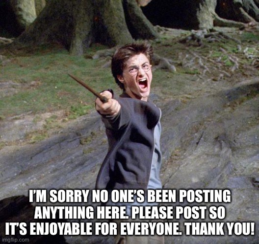 That and so the stream doesn’t die | I’M SORRY NO ONE’S BEEN POSTING ANYTHING HERE. PLEASE POST SO IT’S ENJOYABLE FOR EVERYONE. THANK YOU! | image tagged in harry potter | made w/ Imgflip meme maker