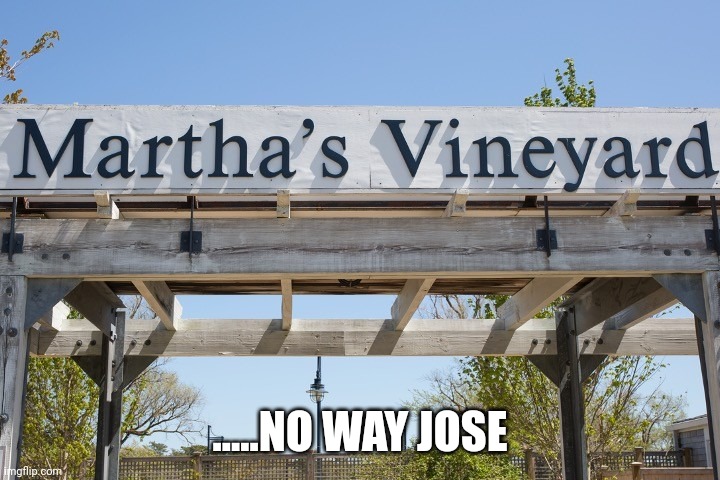 Not in my back yard | .....NO WAY JOSE | image tagged in martha's vineyard sign | made w/ Imgflip meme maker