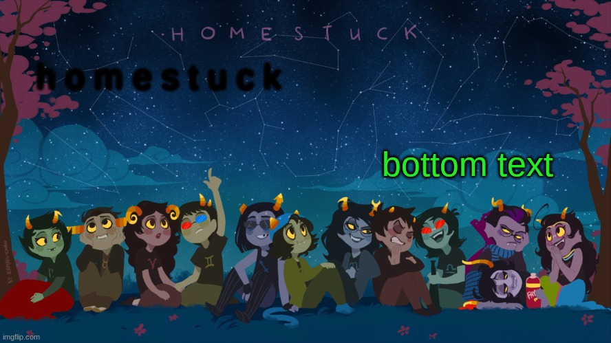 homestuck but worse | bottom text; h o m e s t u c k | image tagged in homestuck template | made w/ Imgflip meme maker