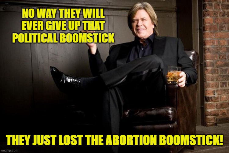 Ron White | NO WAY THEY WILL EVER GIVE UP THAT POLITICAL BOOMSTICK THEY JUST LOST THE ABORTION BOOMSTICK! | image tagged in ron white | made w/ Imgflip meme maker