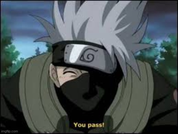 Kakashi You passed | image tagged in kakashi you passed | made w/ Imgflip meme maker