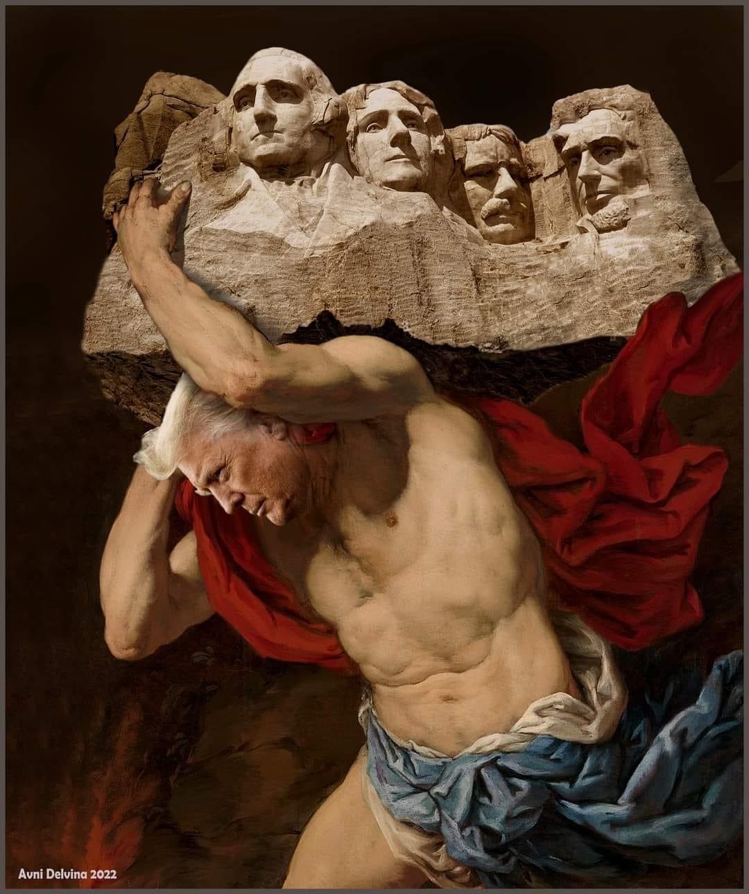 Trump steals Mount Rushmore Blank Meme Template
