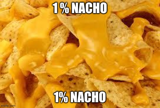 why the horror of Nachos? | 1 % NACHO 1% NACHO | image tagged in why the horror of nachos | made w/ Imgflip meme maker
