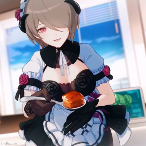 maid but with food | image tagged in anime | made w/ Imgflip meme maker
