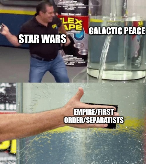 Ergh. The longest peace in the history of Star Wars has been like 5 years. | GALACTIC PEACE; STAR WARS; EMPIRE/FIRST ORDER/SEPARATISTS | image tagged in nah thats a lotta damage,star wars | made w/ Imgflip meme maker