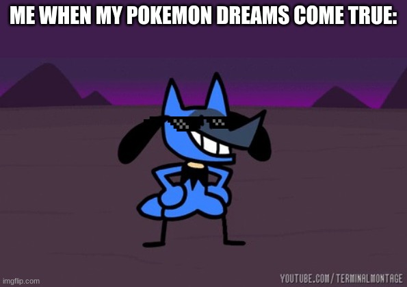 if... | ME WHEN MY POKEMON DREAMS COME TRUE: | image tagged in riolu success | made w/ Imgflip meme maker