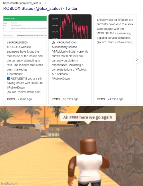 Roblox can't catch a break | image tagged in roblox,here we go again | made w/ Imgflip meme maker