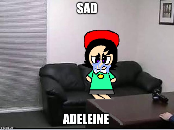 Adeleine sit Sad | SAD; ADELEINE | image tagged in adeleine,artwork,oc,kirby,fanart | made w/ Imgflip meme maker