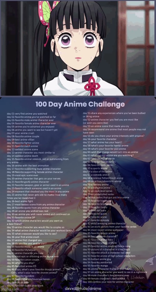 Day 13 | image tagged in 100 day anime challenge | made w/ Imgflip meme maker