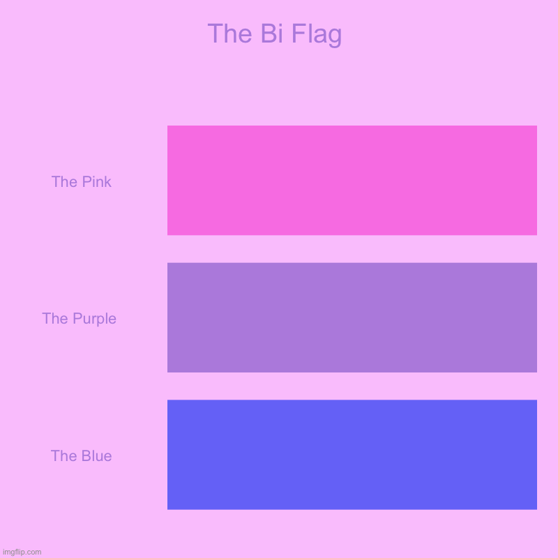 The Bi Flag | The Pink, The Purple , The Blue | image tagged in charts,bar charts,bi,bisexual,pride flag | made w/ Imgflip chart maker