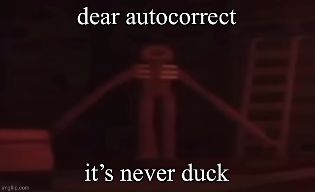 figure stare | dear autocorrect; it’s never duck | image tagged in figure stare | made w/ Imgflip meme maker