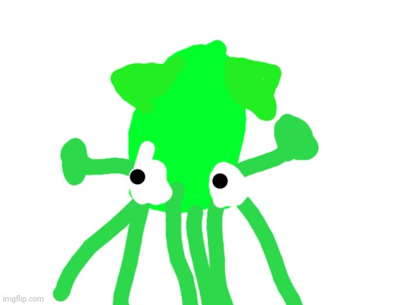 Green squid. It has 30010 hp. It has 10 abilities. It has 19 damage | image tagged in blank white template,squid | made w/ Imgflip meme maker