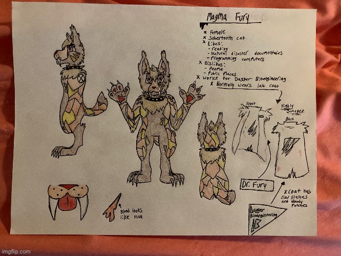 I know it’s REALLY HARD to read… but I found Magma’s first ref sheet!! | made w/ Imgflip meme maker