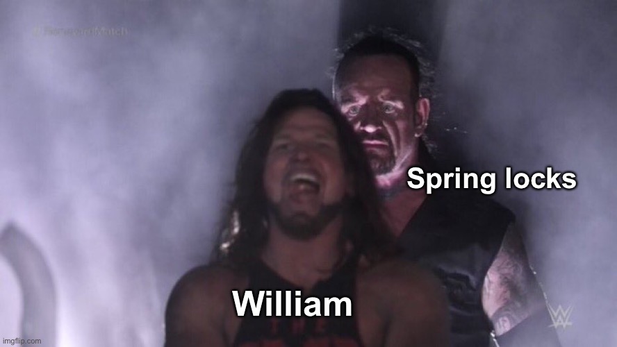 AJ Styles & Undertaker | Spring locks; William | image tagged in aj styles undertaker,fnaf 3,springtrap,spring locks,william afton | made w/ Imgflip meme maker